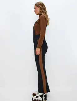 Maya W Bib Pant - Black/Cashmere Brown